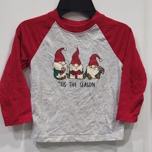Holiday Time Festive Red and Gray Gnome Tee